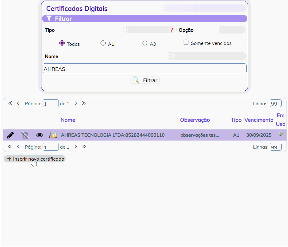 Instalação do Certificado Digital A1 – Ahreas